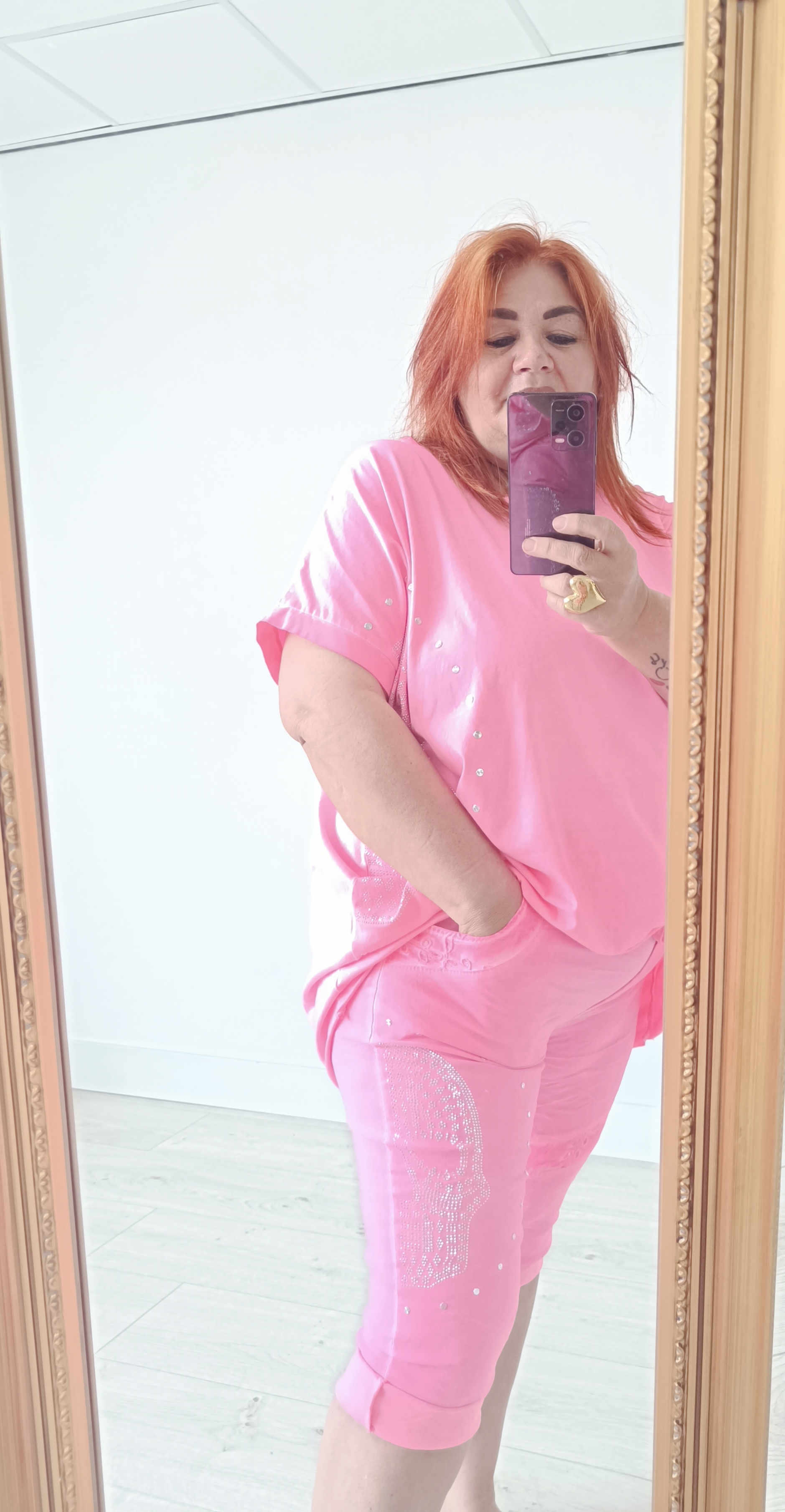 Neon pink skull shirt