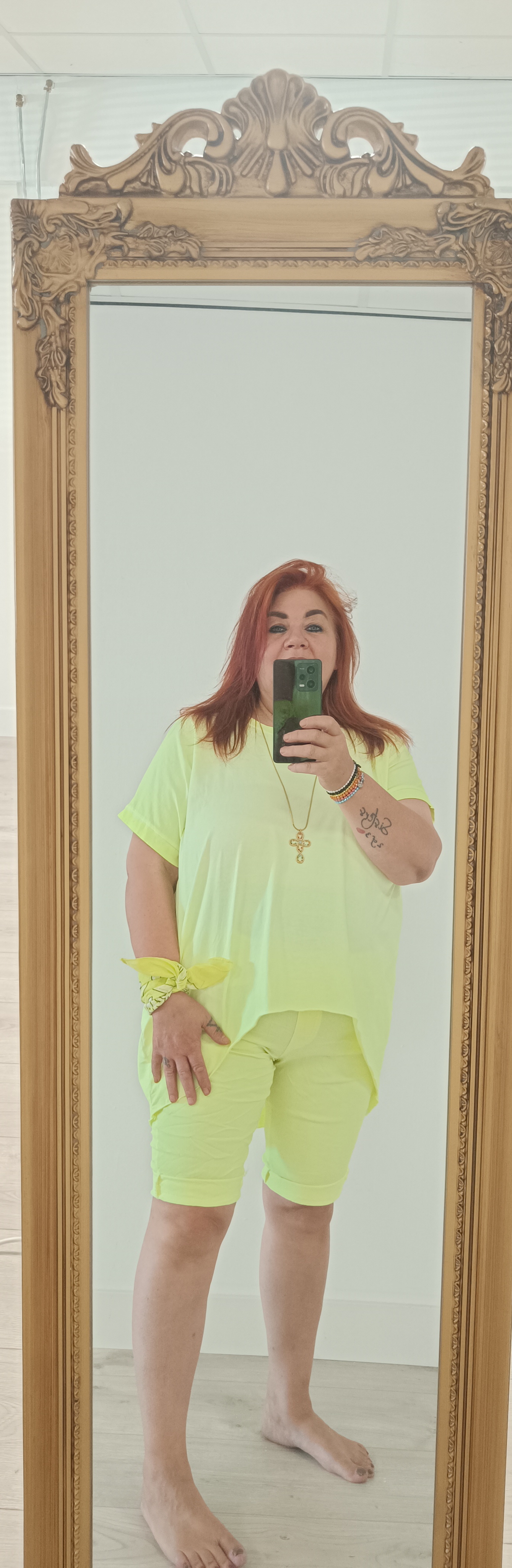 Broek stretch yellow short
