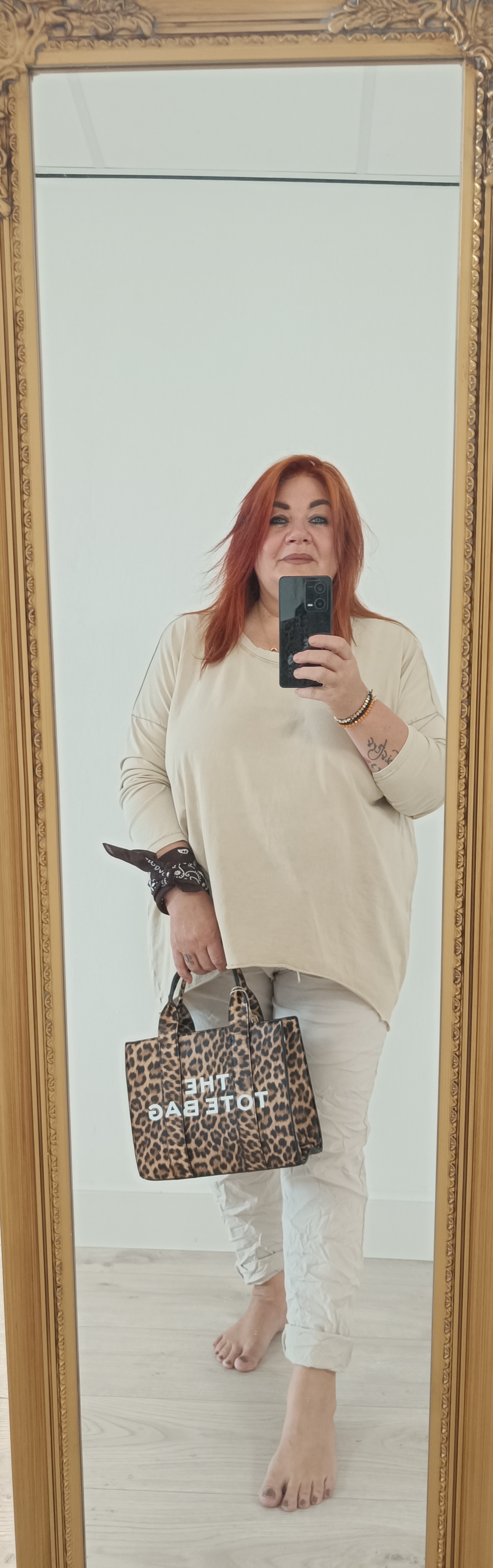 Stretch broek Camel lang model