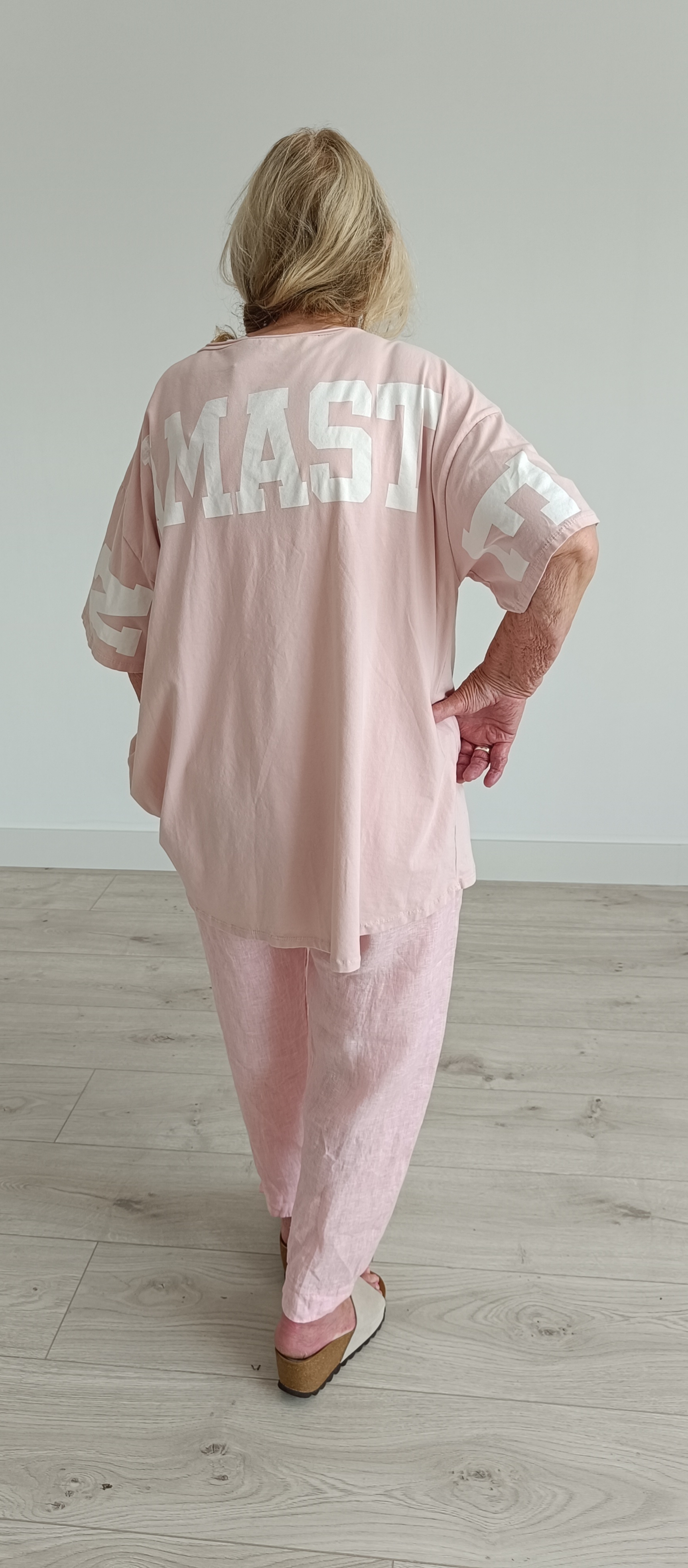 Linnen broek zacht roze