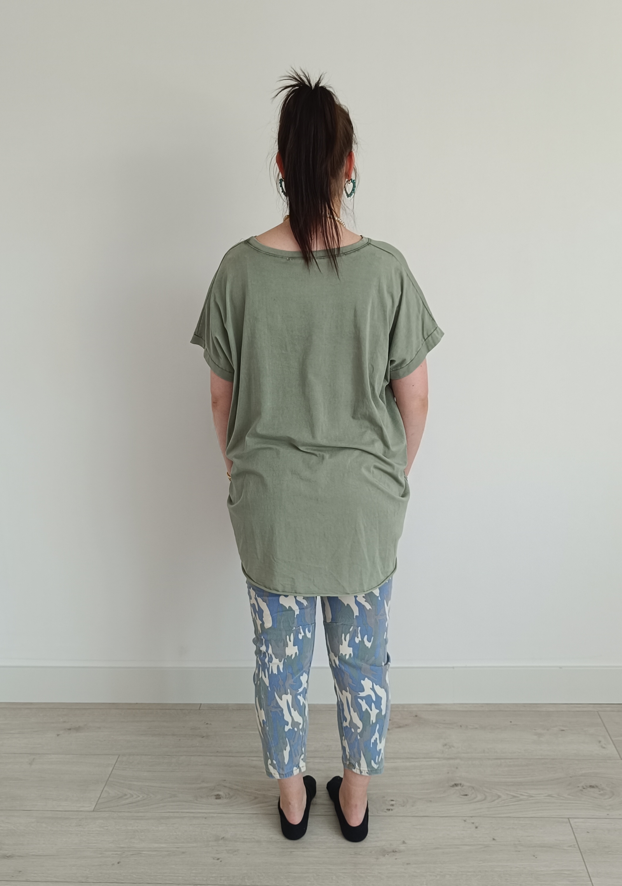 Basis shirt groen korte mouw