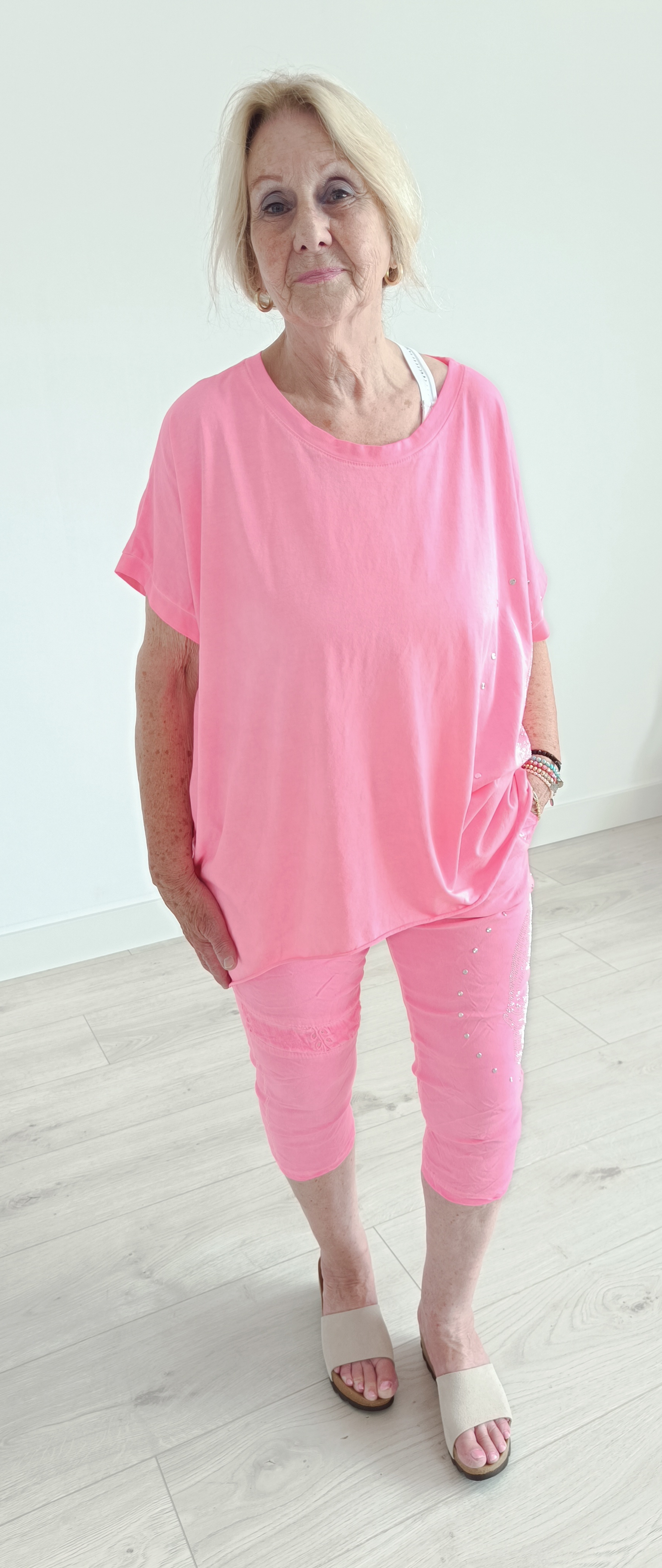Neon pink skull shirt