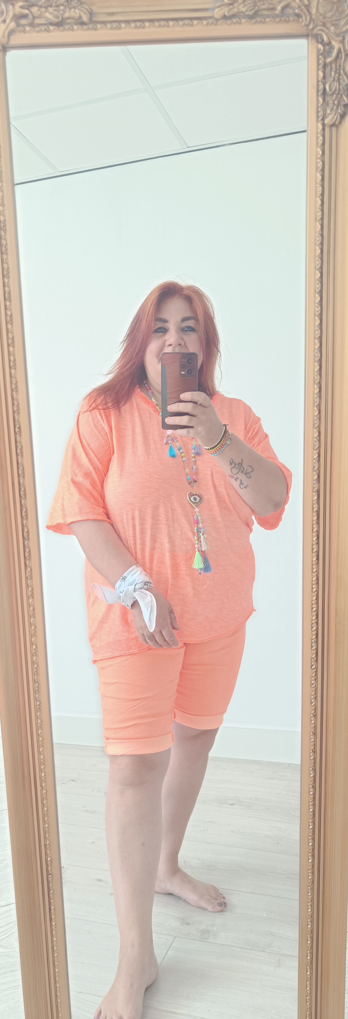 Broek stretch orange short