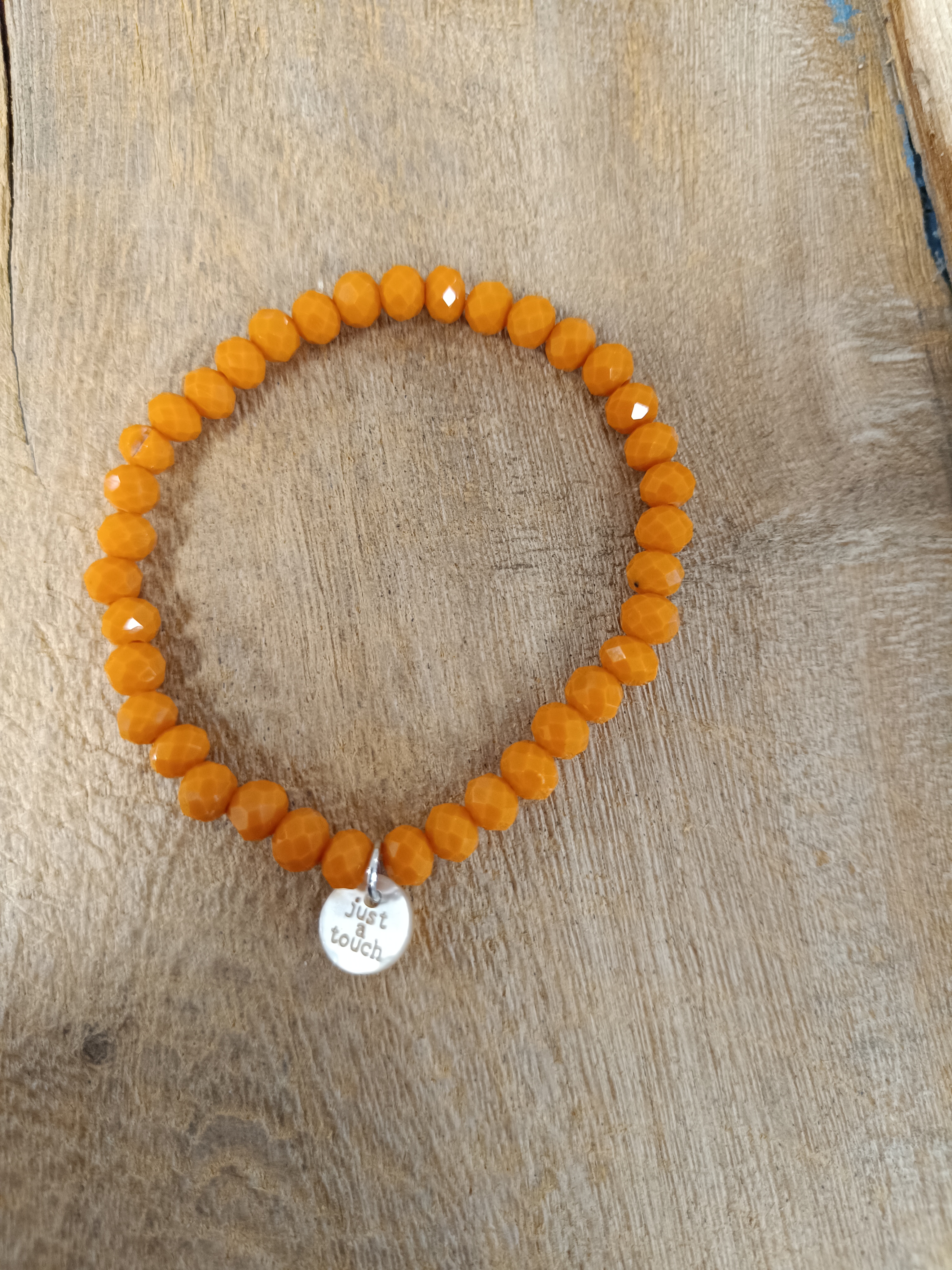 Kralen armband Just a touch orange