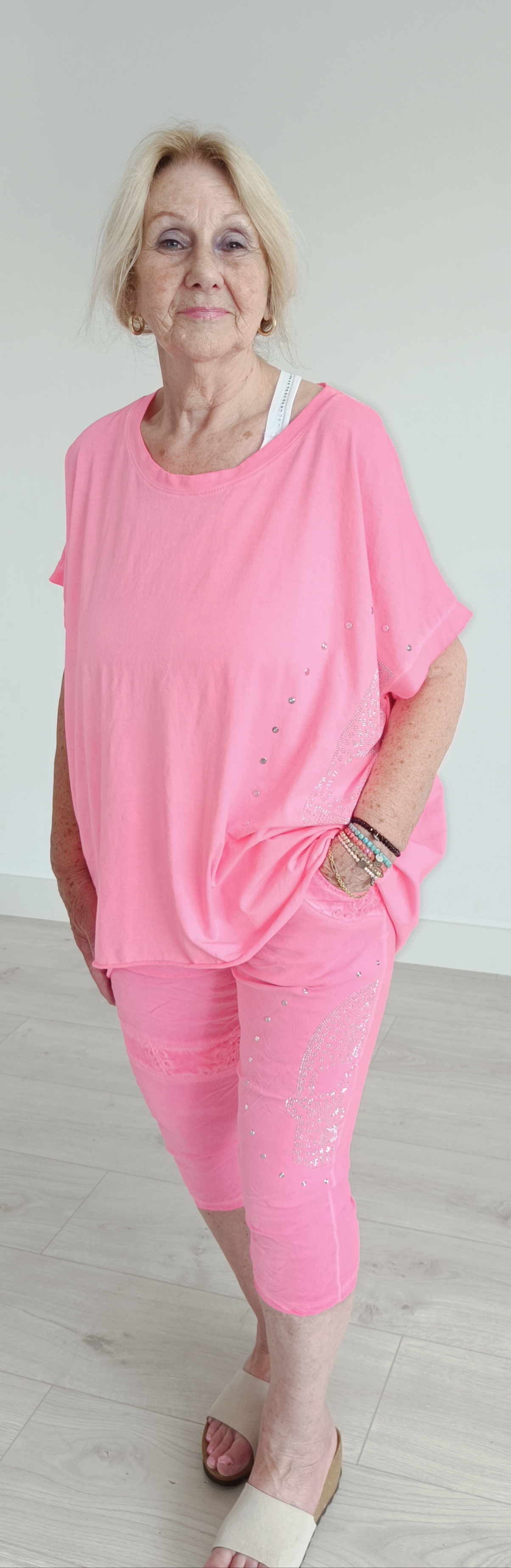 Neon pink skull shirt