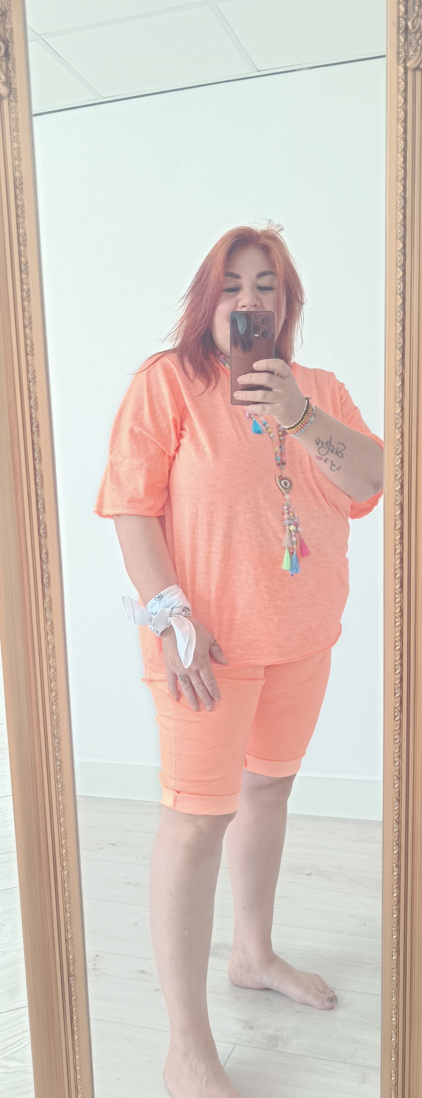 Broek stretch orange short