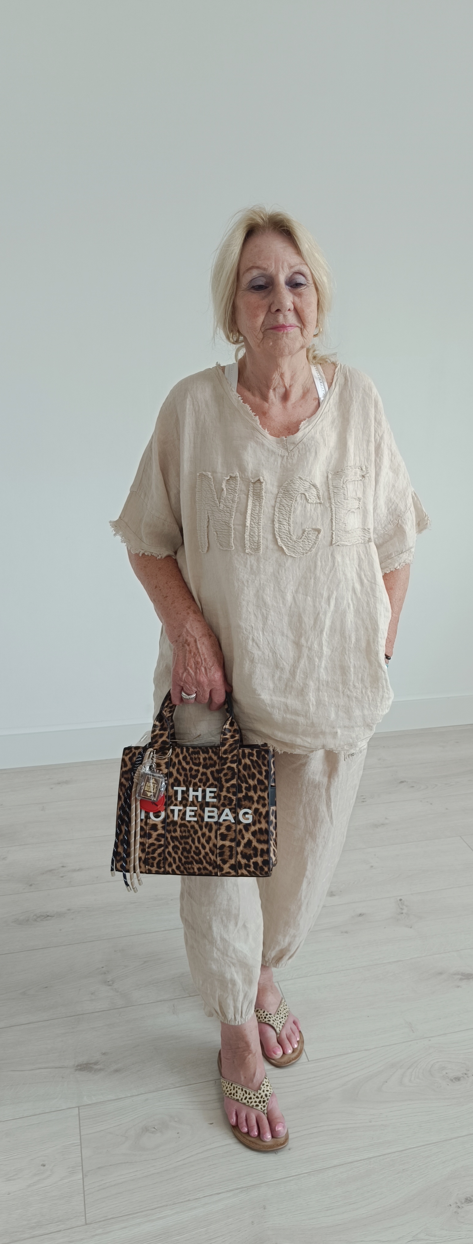 Linnen broek Camel