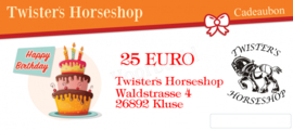 Twisters Horseshop Cadeaubon VERJAARDAG vanaf 25 Euro