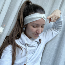 Hoofdband gebroken wit met patroon