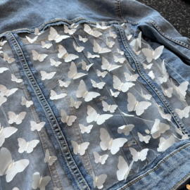 Vintage Butterfly White - Light Denim - L