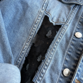 Vintage Butterfly Black - Light Denim - XL