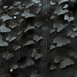 Vintage Butterfly Black - Black Denim - M