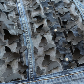 Vintage Butterfly Black - Light Denim - M