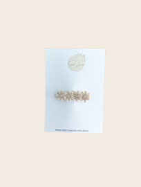 Haarspeldje - Beige flowers