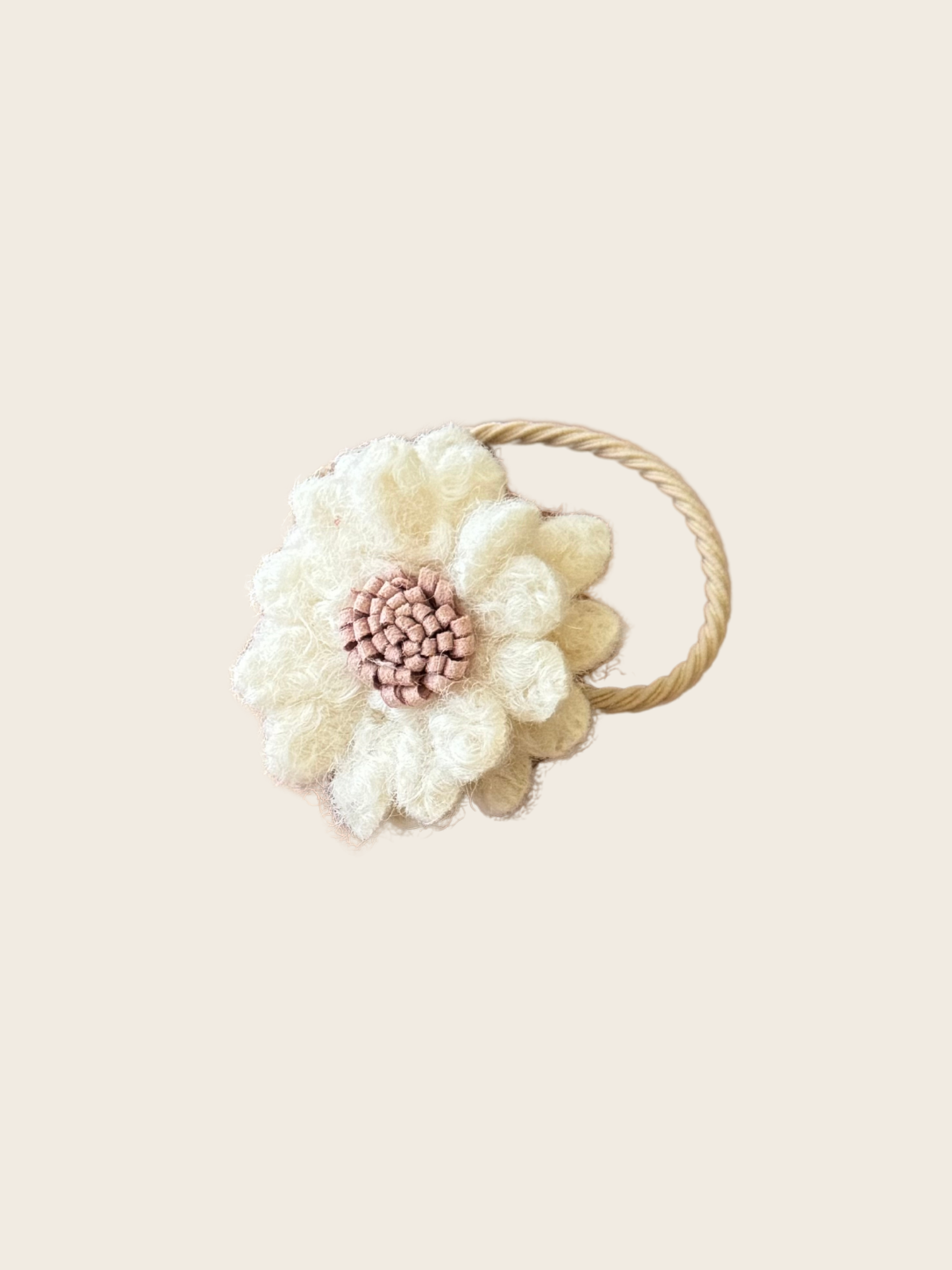 Haarelastiek - Wool Flower Lila