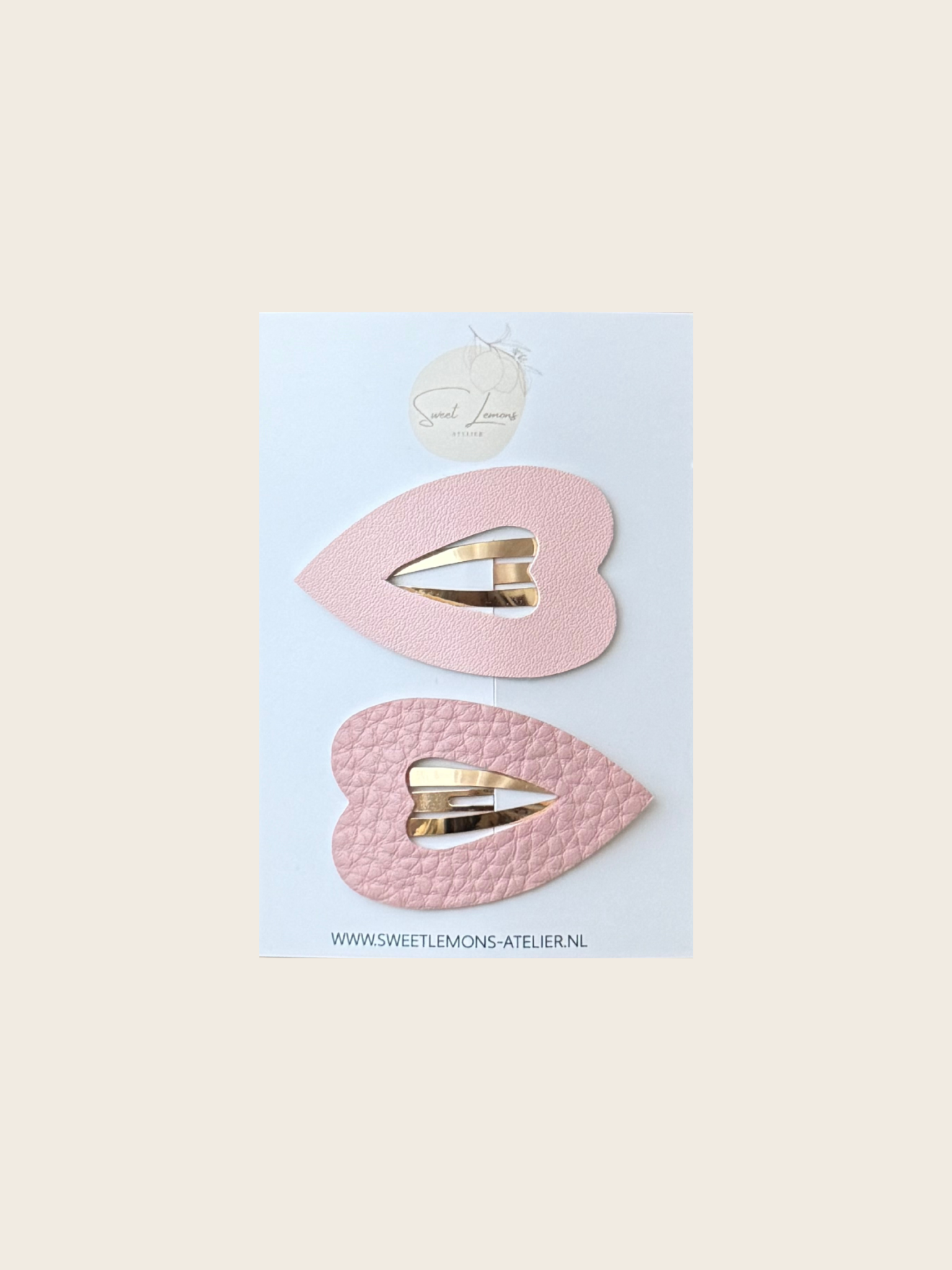 Setje Haarspeldjes - Hearts Roze