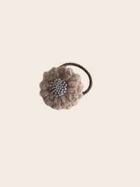 Haarelastiek - Wool Flower Brown