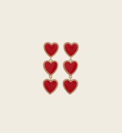 Oorbellen - Red hearts