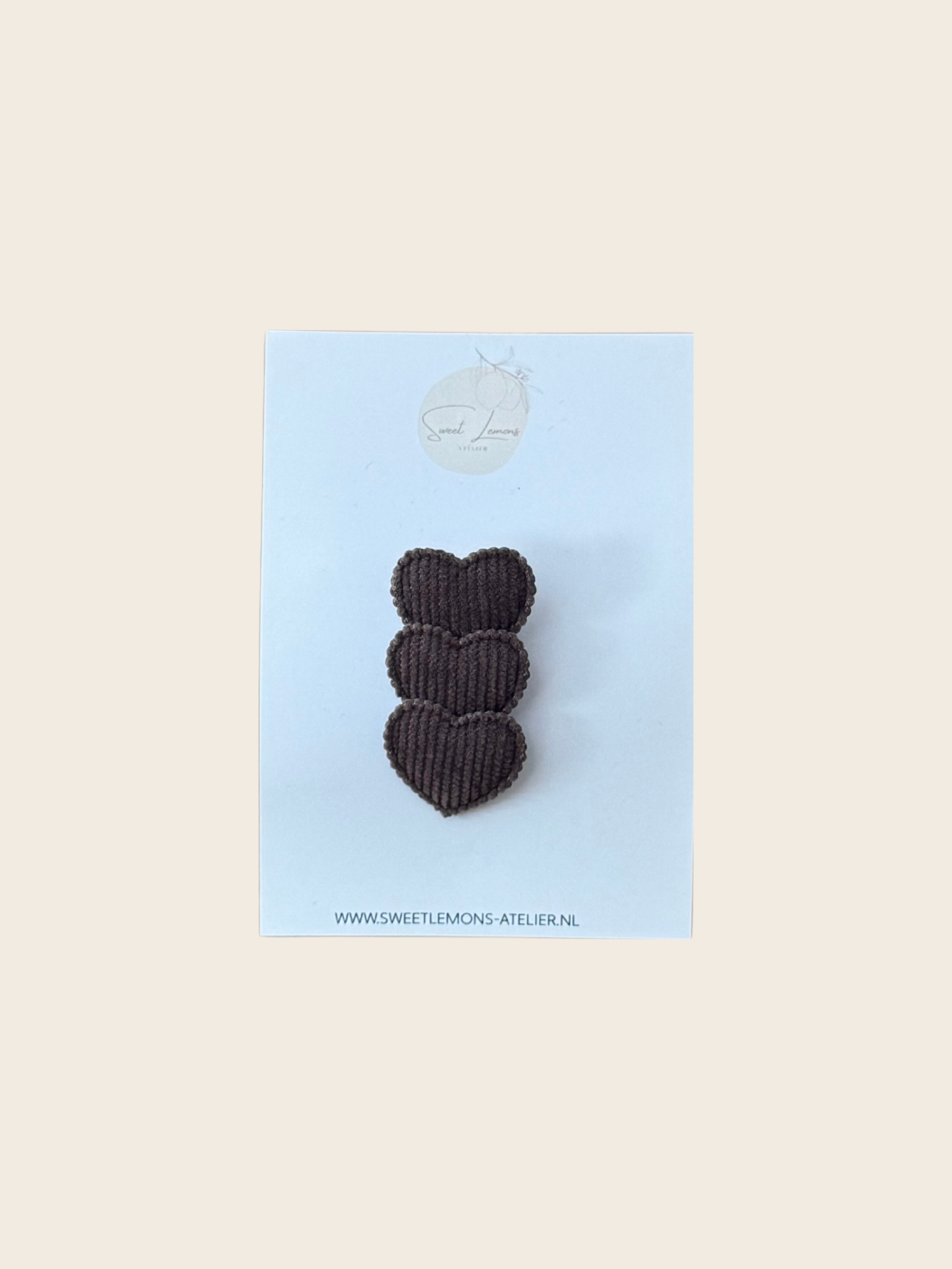 Haarspeldje Cuddle Hearts - Bruin