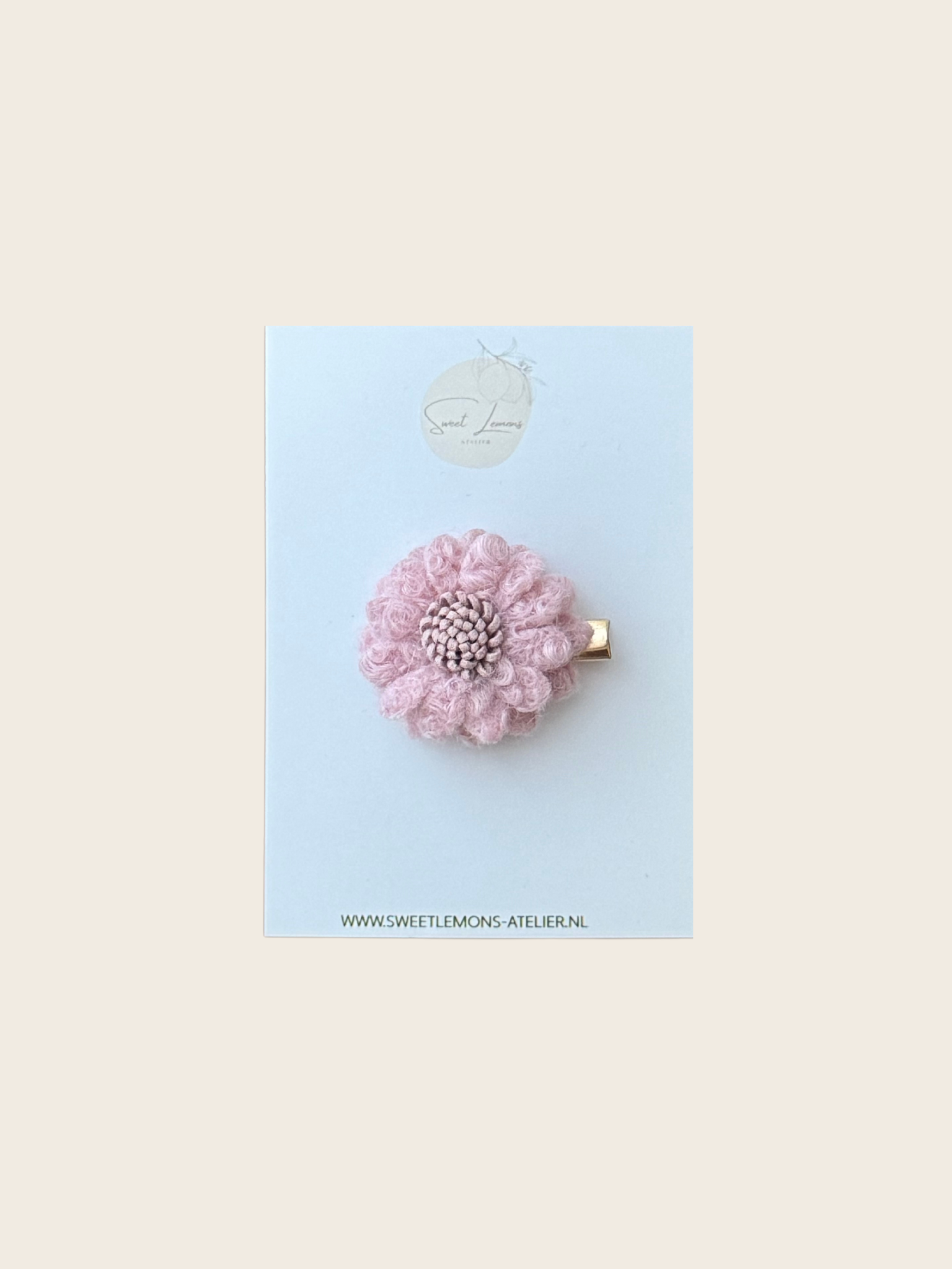 Wool Flower Haarspeldjes - Roze