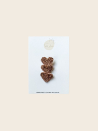 Knitted Hearts - Brown