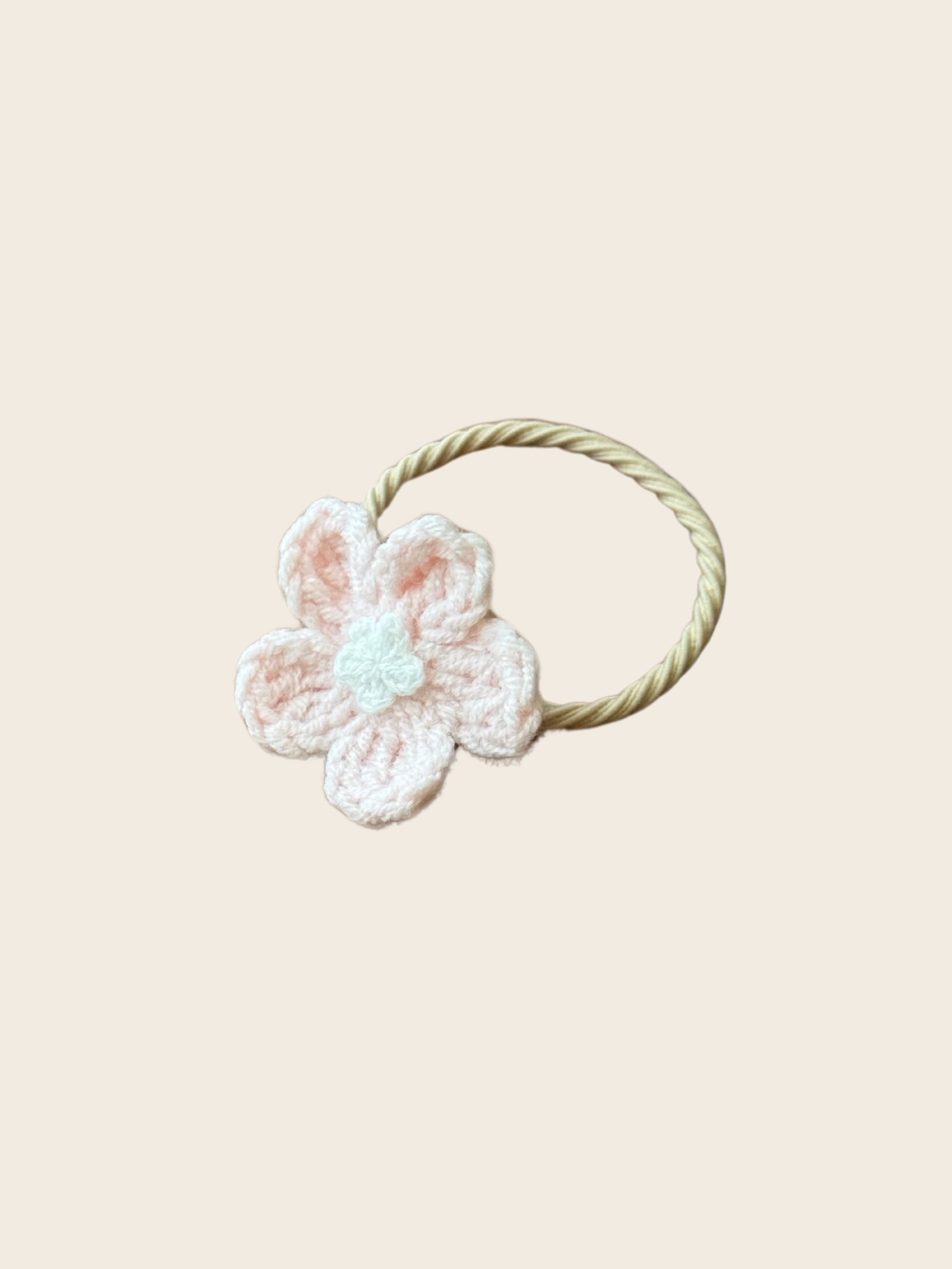 Haarelastiek Crochet Bloem - Roze