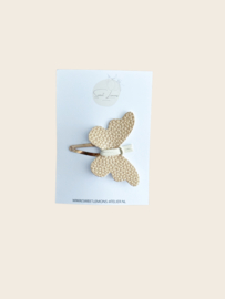 Vlinder haarspeldje - beige / gold