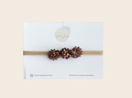 Stoffen haarband - Blossom Brown