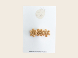 Haarspeldje Flowers - soft brown