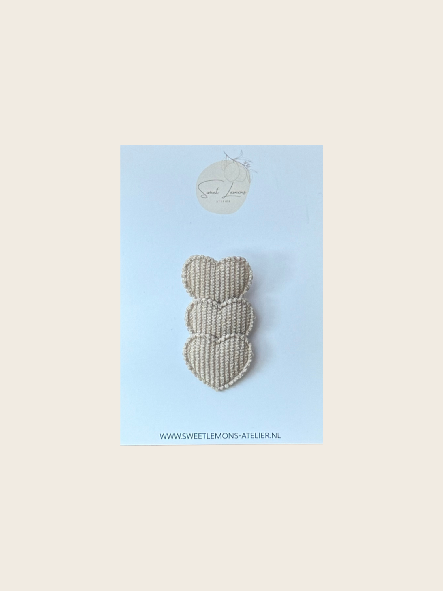 Haarspeldje Cuddle Hearts - Beige