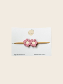 Stoffen Haarband - Flora Pink