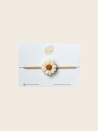 Stoffen haarband - Wool Flower naturel
