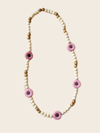Kinderketting madelief - oud roze