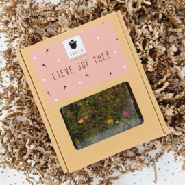 Cadeau voor de juf - Thee & chocolade - Brievenbus cadeau