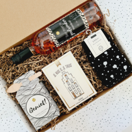 Verhuis cadeau - Je huis is je thuis - Wijn cadeau