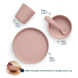 Jollein - Siliconen kinderderviesset - Pale Pink