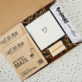Cadeau bedankt - Mini koffie cadeautje - Brievenbus cadeau