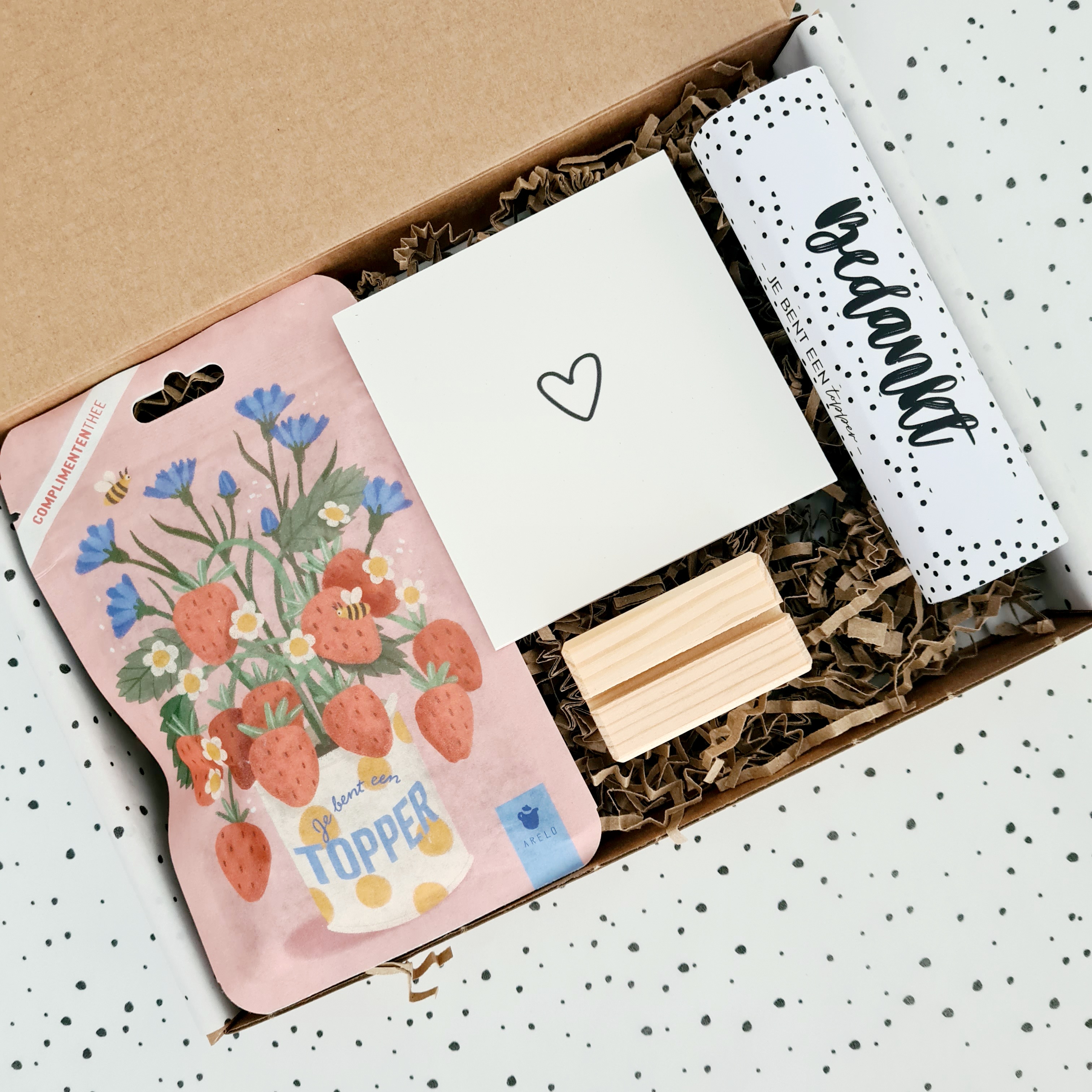 Cadeau bedankt - Mini thee momentje - Brievenbus cadeau