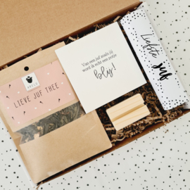 Cadeau voor de juf - Mini cadeautje thee - Brievenbus cadeau