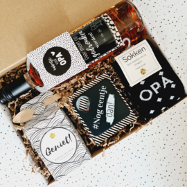 Cadeau opa - Borrelmomentje - Wijn cadeau - Cadeaupakket