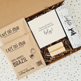 Cadeau voor de juf - Mini cadeautje koffie - Brievenbus cadeau