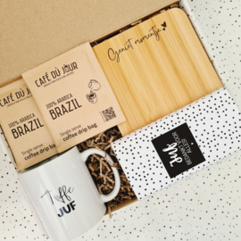 Cadeau voor juf - Geniet momentje - Koffie cadeau