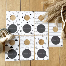 Maathangers - Baby - Maat 50 t/m 86 - Zwart/grijs