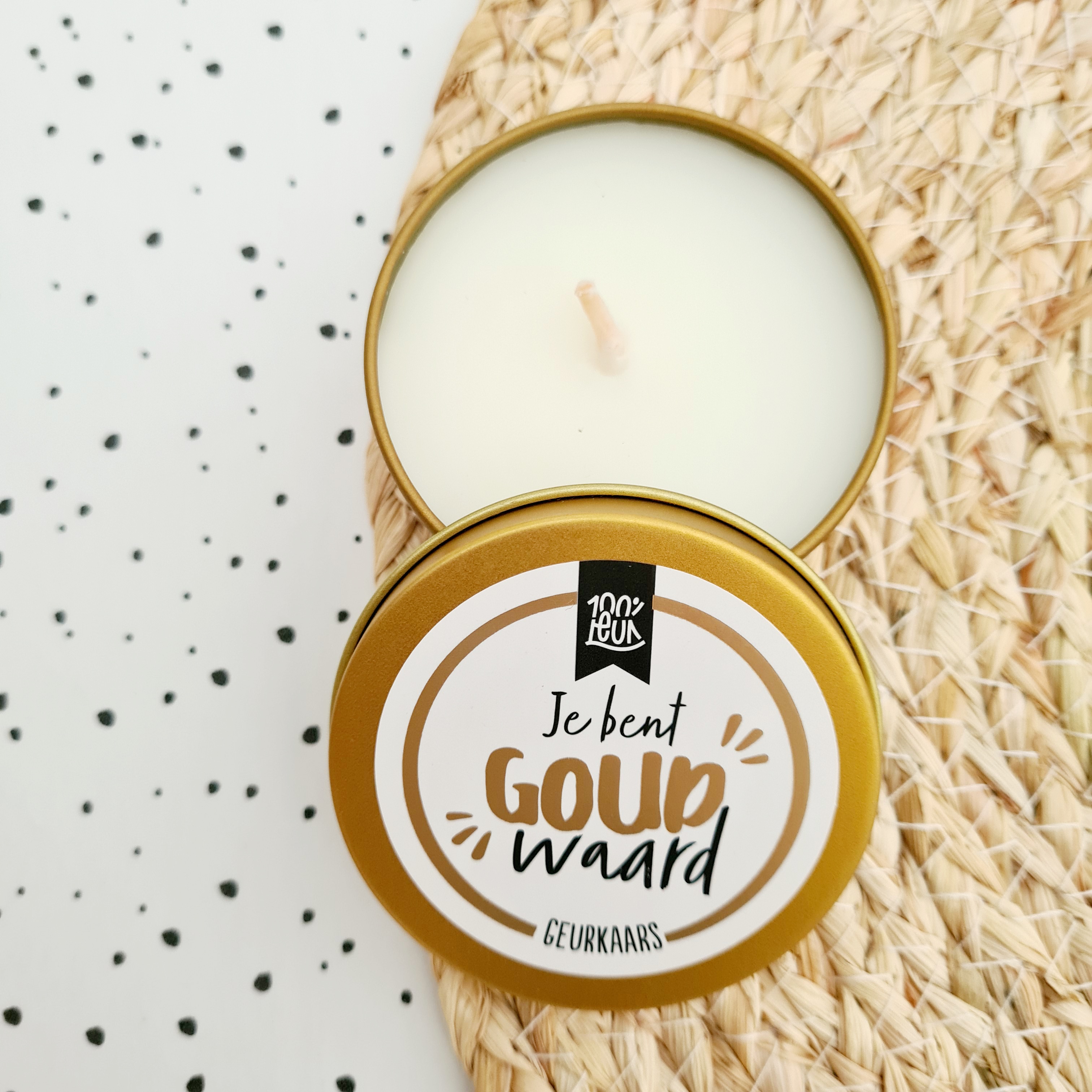15. Kaart, handcrème & geurkaars - Jij bent goud waard