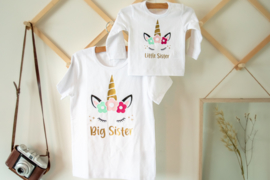 Grote  zus en Kleine zus shirts unicorn