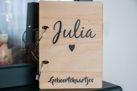 Kaartjeshouder geboortekaartjes 'Julia'