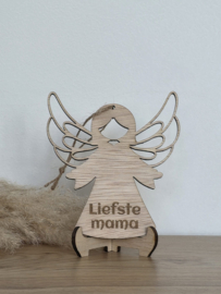Engel ornament met tekst naar keuze