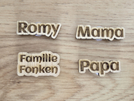 Naamplaatje voor familieplanner