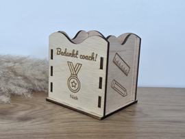 Gepersonaliseerde houten pennenhouder