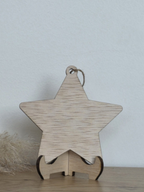 Ster ornament met tekst naar keuze